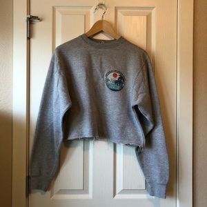 Grey Cropped Crewneck